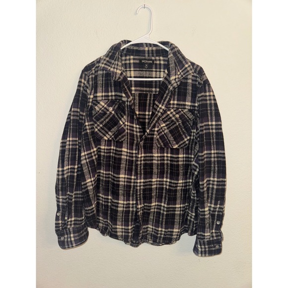 True Religion Flannel Shirt Plaid Button Up Long Sleeve Logo Back XL - Picture 1 of 7